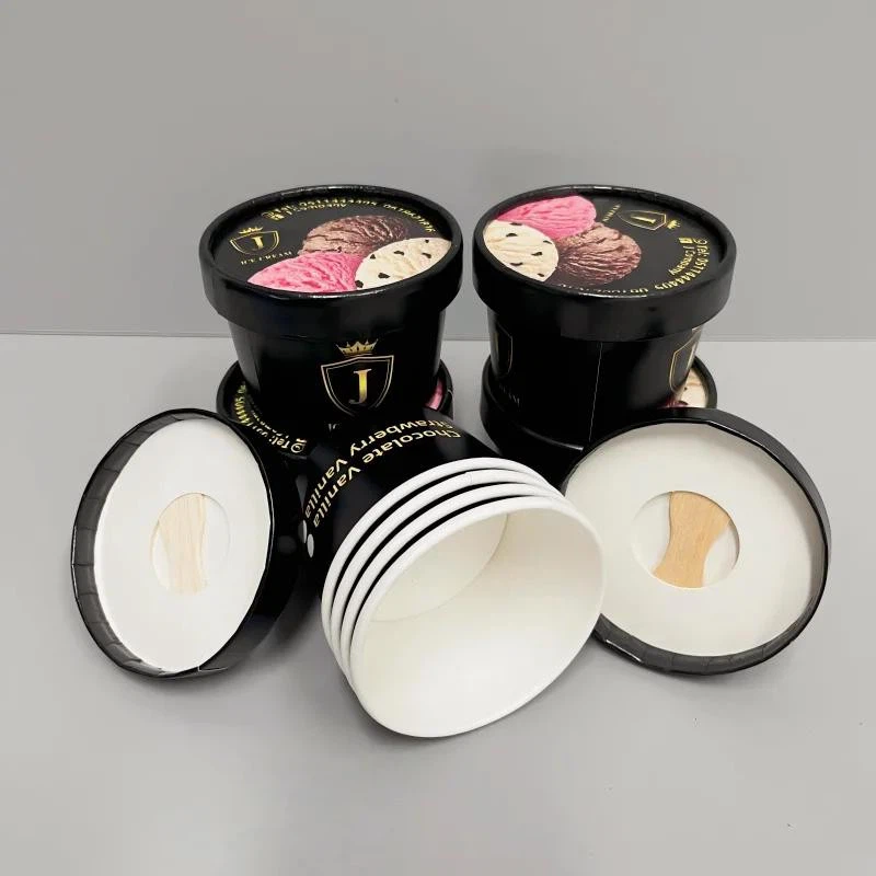 12oz Ice Cream Paper Tubs with Paper Lids